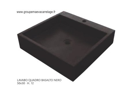 lavabo quadro basalto nero 50x50 h 12