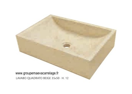 lavabo quadrato beige 50x35 h 12