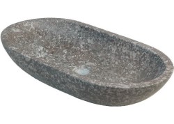 vasque ovale fumé 70x35x15 pierre naturelle