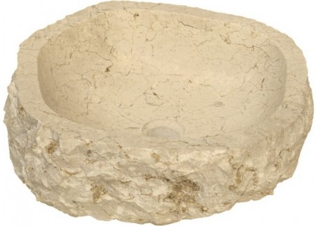 Vasque Astratto beige dia 45 h15 pierre naturelle