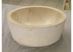 Vasque cilindro beige dia 40 h15 pierre naturelle